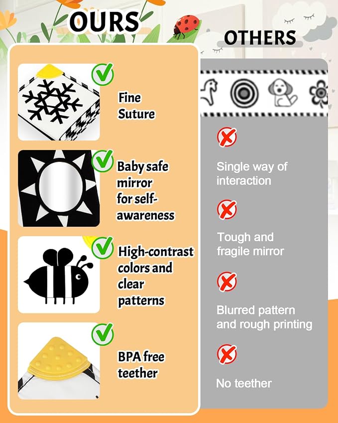 High Contrast Baby Toys, Soft Baby Books, Infant Sensory 0-6-12 Months - Image 9