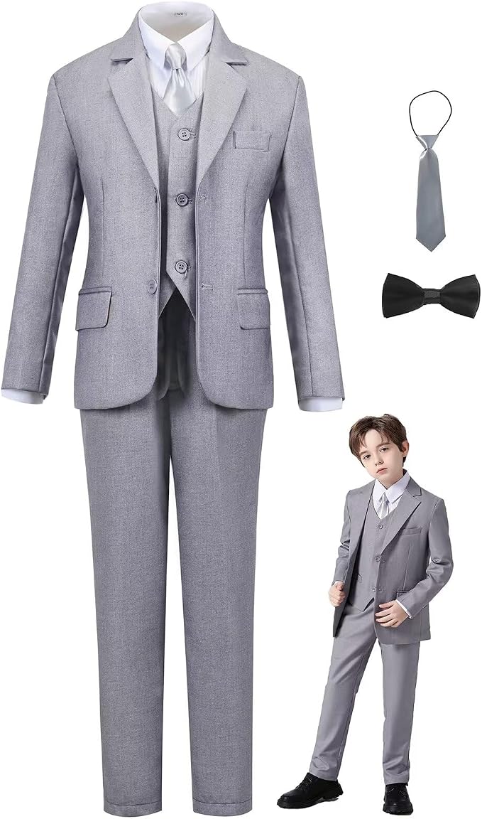 Boys Suit Set Slim Fit Kids Formal Suits Toddler Tuxedo Wedding Prom Classic - Image 7