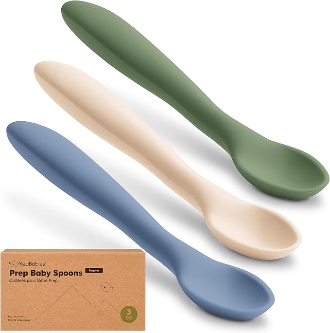 KeaBabies Silicone Baby Spoons, Self Feeding 6-12 months by KeaBabies