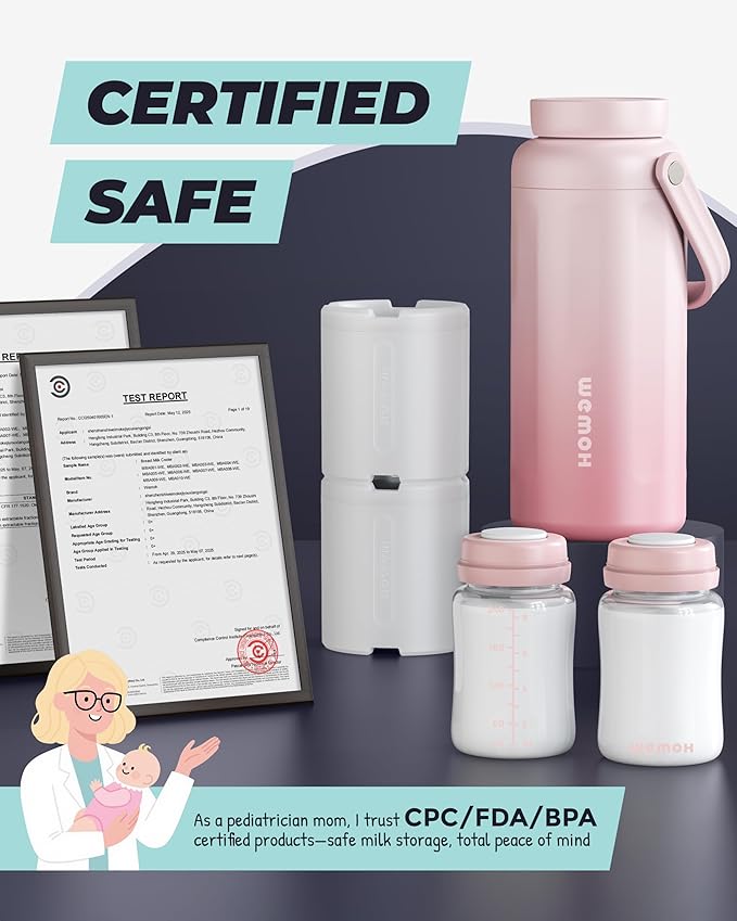 Breast Milk Cooler Bottle-24H Double-Layer Cooling, TSA Approved, 2 Leakproof - Image 5