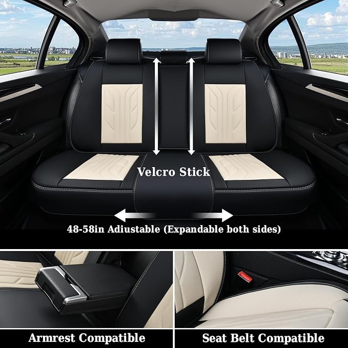 Coverado Seat Covers, Car Seat Covers Full Set, Leather Seat Covers - Image 6