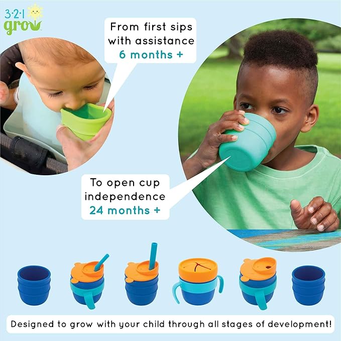 Easy Learn Drink and Snack Set – Baby + Toddler Silicone Learning Cup & Snack - Image 3