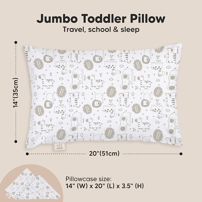 KeaBabies Toddler Pillow with Pillowcase, Jumbo 14X20 - Image 3