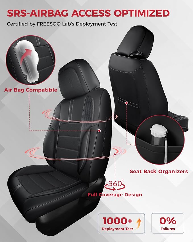 FREESOO Black Front Car Seat Covers - Image 3