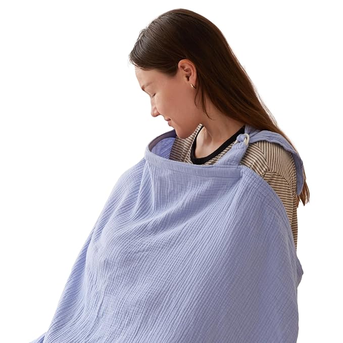 TILLYOU Muslin Nursing Cover for Baby Breastfeeding, 100% Cotton Breathable by TILLYOU