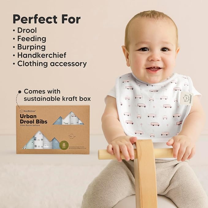 8-Pack Organic Baby Bibs for Boys, Girls - Image 7