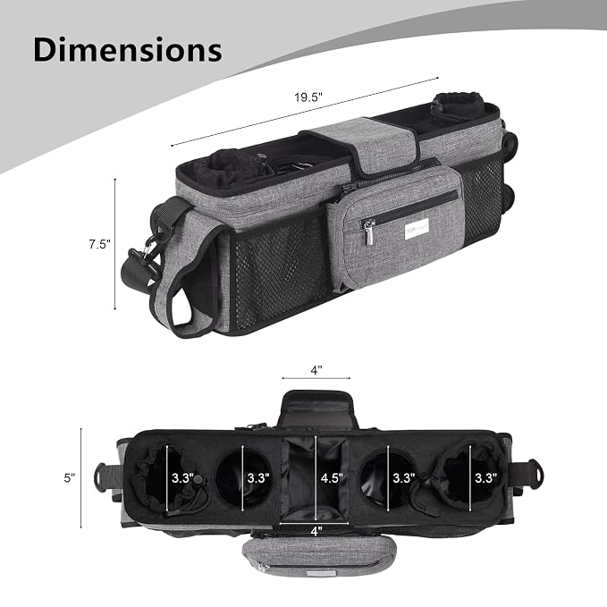 TOPDesign Universal Baby Stroller Organizer, Double Stroller Caddy - Image 3