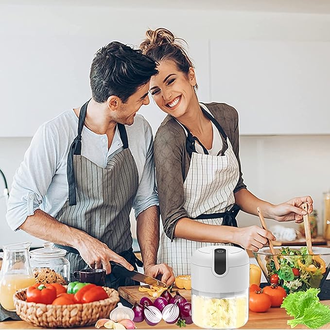 Electric Mini Garlic Chopper, Food Processor, Portable Cordless Garlic Mincer - Image 3