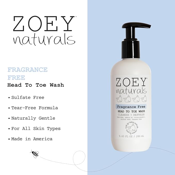Absolutely Natural Zoey Naturals Fragrance-Free Head to Toe Baby & Toddler Wash - Image 2