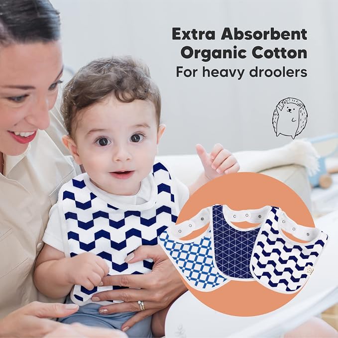 8-Pack Organic Baby Bibs for Boys, Girls - Image 5