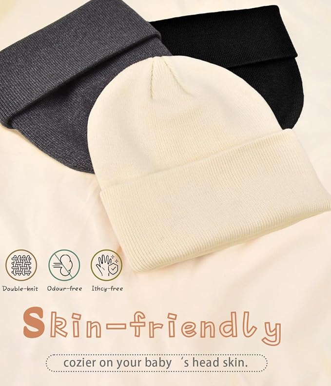Rosoz Toddler Beanie Boys Girls Baby Knit Warm Beanies Kids Children Winter hat - Image 2