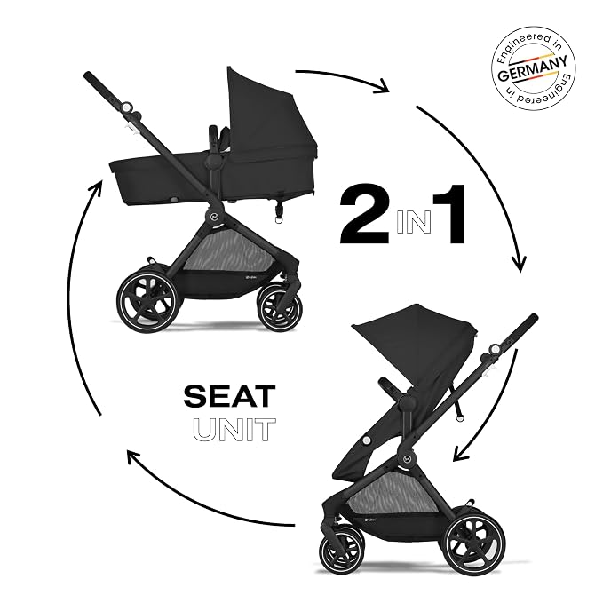 Cybex EOS 2-in-1 Stroller, Moon Black - Image 3