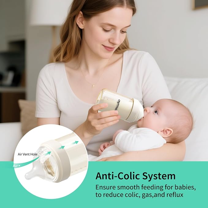 PPSU Natural Baby Bottle for Newborn Breastfeeding Babies, Breast-Like - Image 4