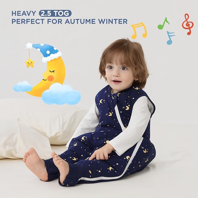 Duomiaomiao 2.5 TOG Toddler Sleep Sack 2-3T Months 100% Cotton Winter Side Open - Image 2