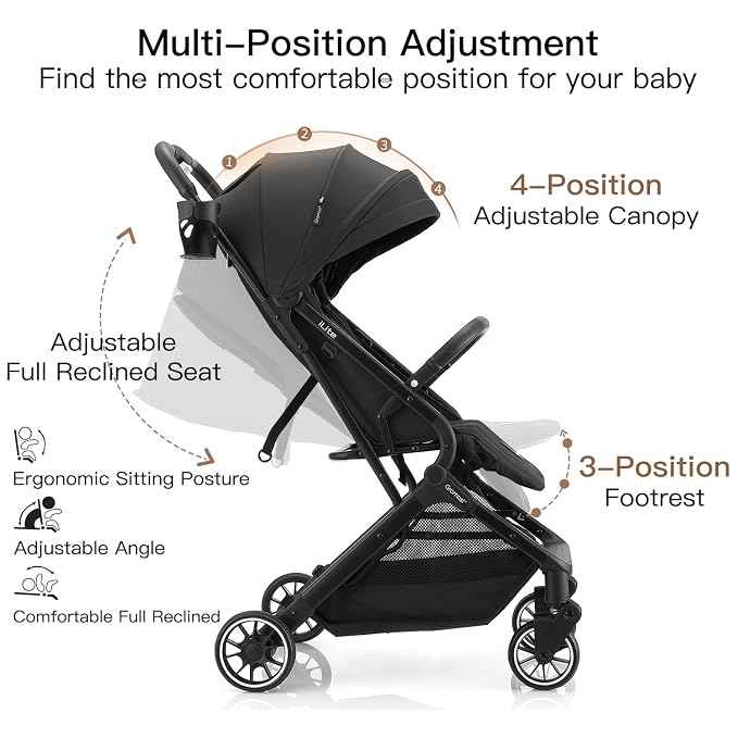 Compact Fold Baby Stroller, Lightweight Travel Toddler Stroller - Image 7
