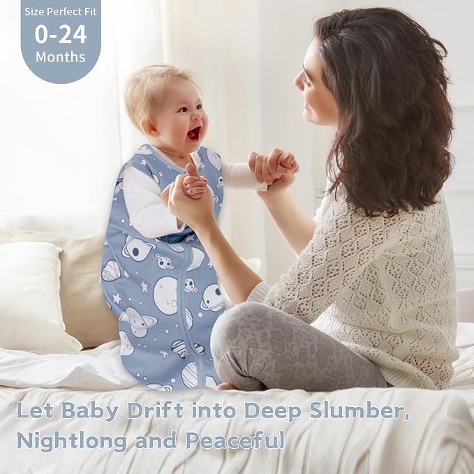3 Pack Baby Sleep Sack 18-24 Months 100% Cotton TOG 0.5 Baby Sleeping Bag 2-Way - Image 8