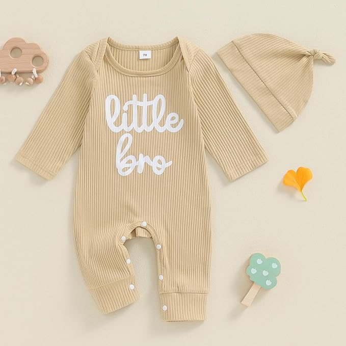 Fernvia Newborn Baby Boy Clothes Letters Print Bodysuit 3 6 9 12 18 Months Long - Image 2
