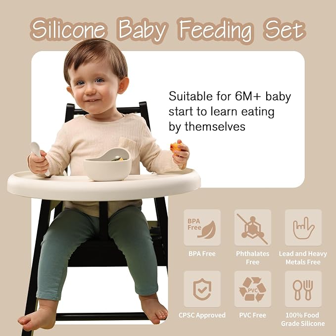 Baby Led Weaning Supplies, 17 Piece BPA-Free Silicone Feeding Set, Eating - Image 3