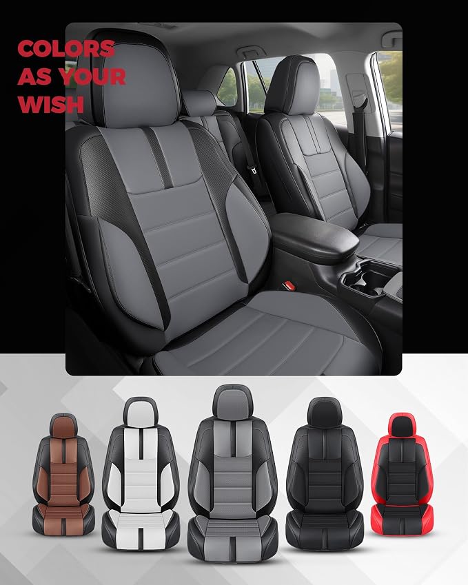 FREESOO Black Gray Car Seat Covers Full Set - Image 8