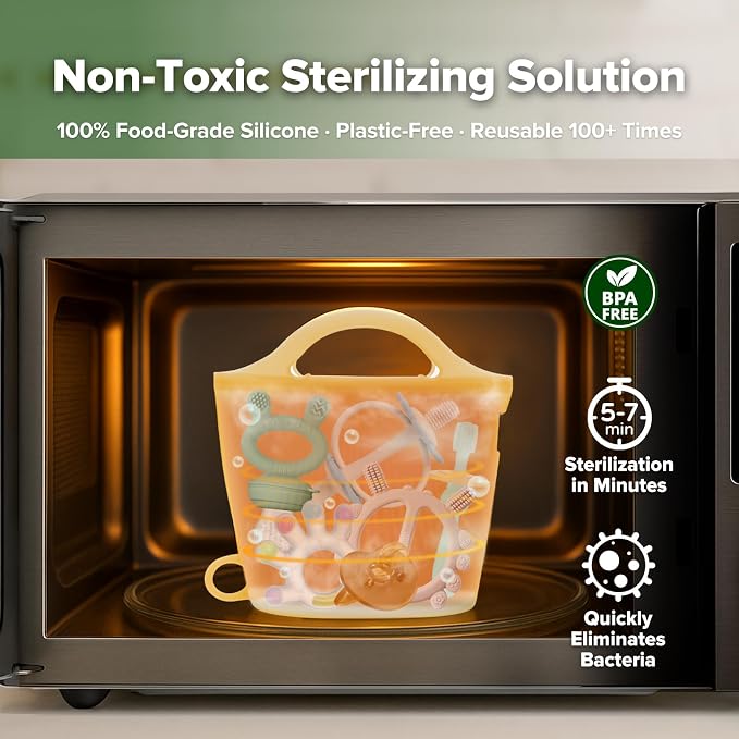 Haakaa Silicone Travel Microwave Steamer & Steriliser Bag, 30oz/900mlReusable - Image 2
