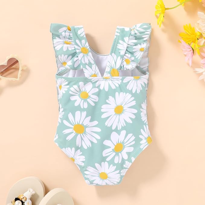Newborn Baby Girl Ruffle Swimsuit Infant Toddler One Piece Floral Bikini Beach - Image 3