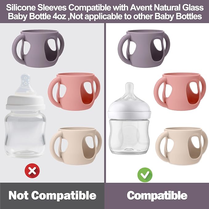 BUSOHA 3 Pack Silicone Sleeves for Avent Natural Baby Bottles - Image 4
