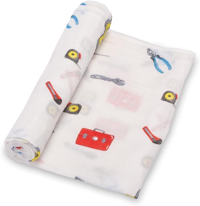 LollyBanks Muslin Swaddle Blankets, Soft Cotton Muslin Baby Blanket, 47 x 47 by LollyBanks