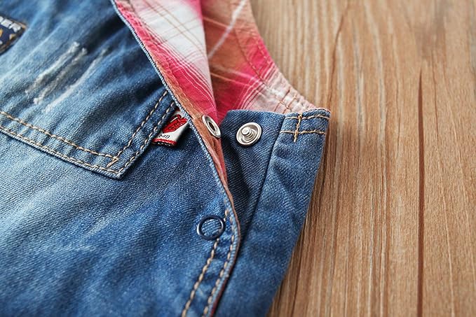 KIDSCOOL SPACE Baby Little Kids Cute Denim Embroidered Fashion Jean Overalls - Image 4