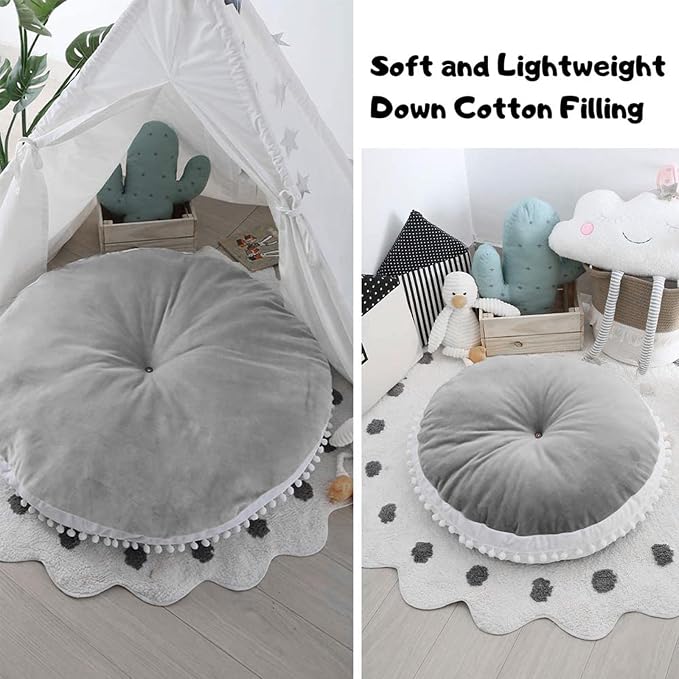 Large Kids Floor Cushion Seating, Circle Kids Floor Pillow - Image 7