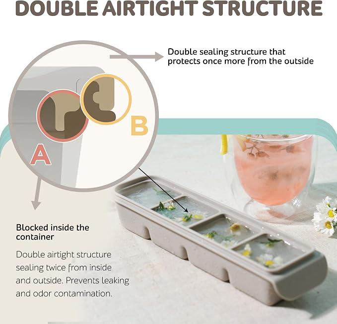 Silicone Freezer Trays with Lid, 1.7oz 4 Section - Image 3