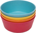 WeeSprout Bamboo Kids Bowls, Set of Four 10 oz Kid-Sized Dinnerware, Leftovers by WeeSprout