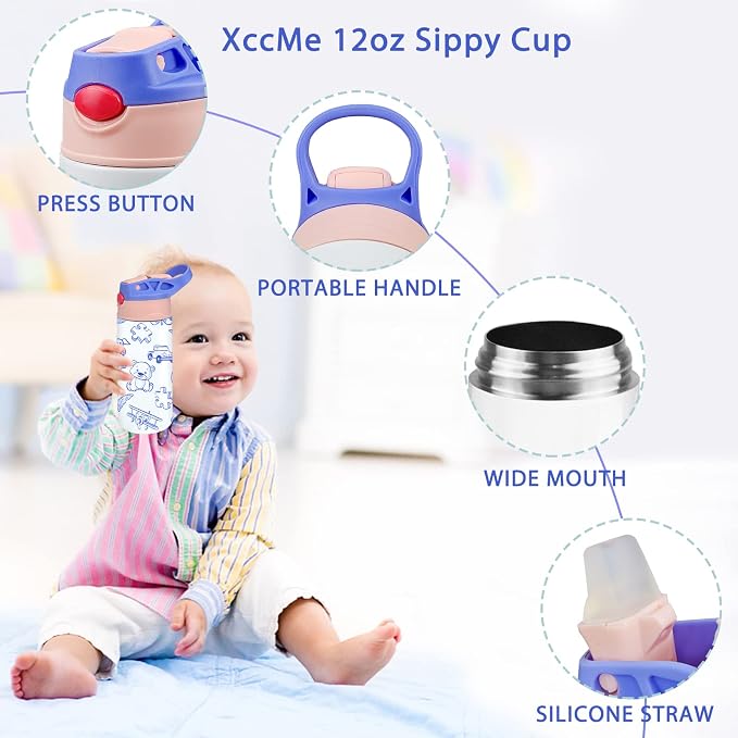 Kids Sublimation Tumbler, 8 PACK 12oz Stainless Steel Sublimation Sippy Cup - Image 5