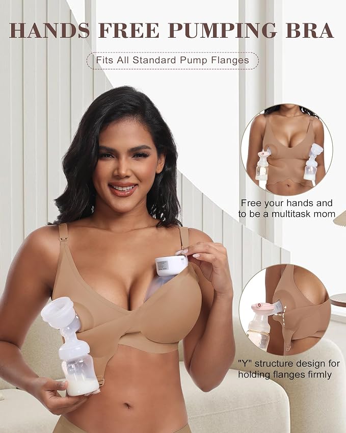As Fairy Wireless Seamless Pumping Bra Hands Free Nursing Bra Wirefree Comfort - Image 2