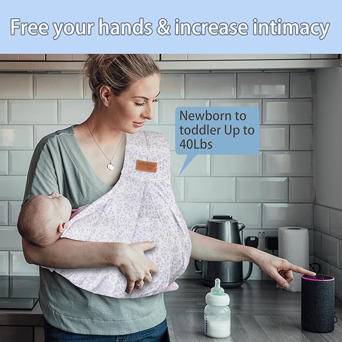 Baby Sling Carrier Newborn, Adjustable Easy Wearing Baby Nursing Warp Sling - Image 2