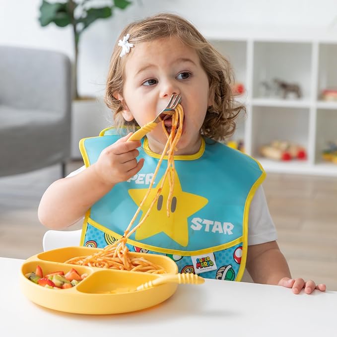 Bumkins Toddler Utensils, Kids Size Fork and Spoon Set, Silicone and - Image 2