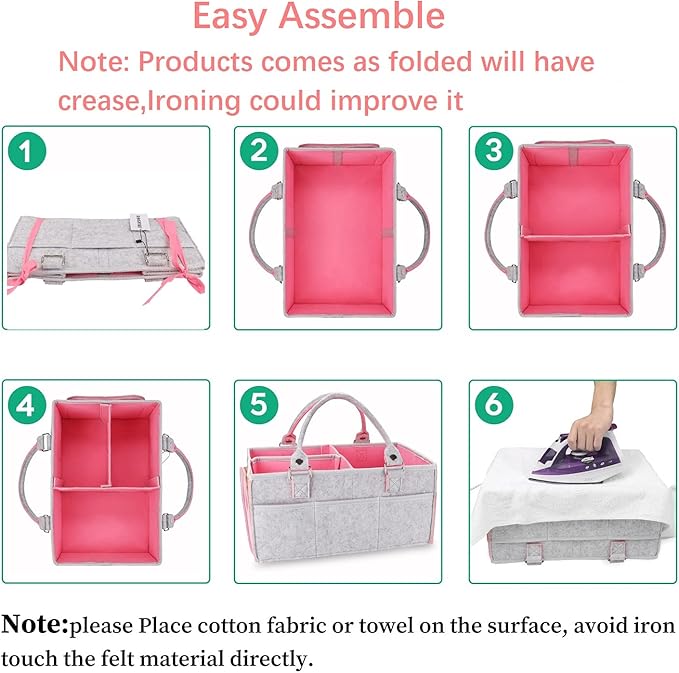 Baby Diaper Caddy Organizer for Girl Boy Large Nursery Storage Bin Basket - Image 6