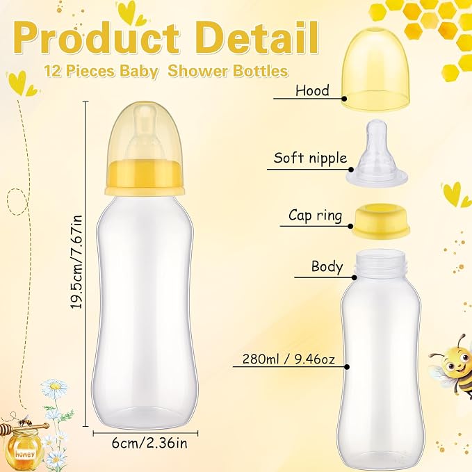 TrelaCo Cool Baby Shower Games Sets 12 Pcs Feeding Bottles - Image 3