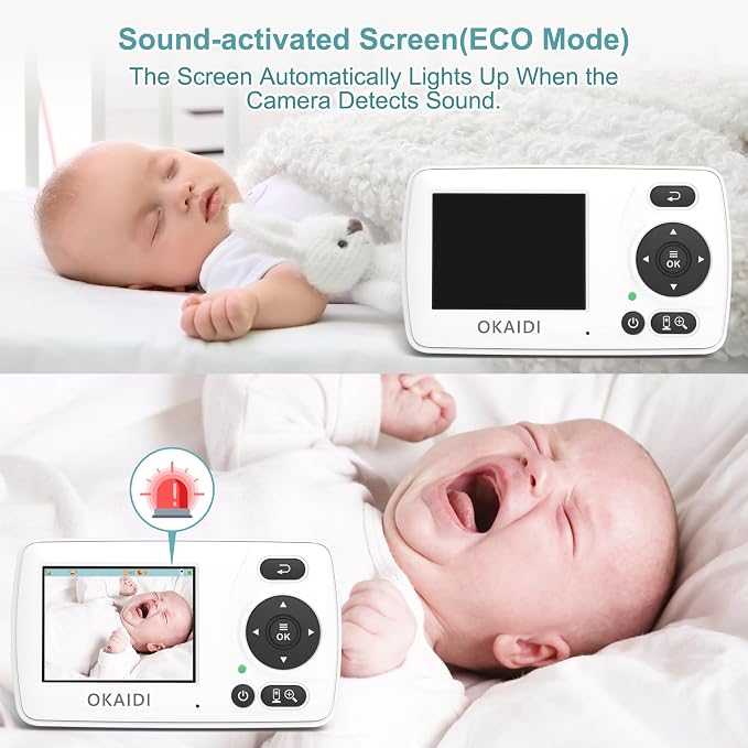 OKAIDI Video Baby Monitor with Camera and Audio, 2.4'' Portable Travel Baby - Image 6