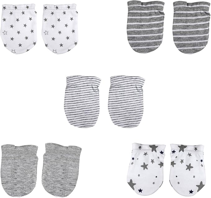 5 Pairs Baby Not Scratch Mittens 0-6 Months New Born Boy Girl Gloves Cute by falianni