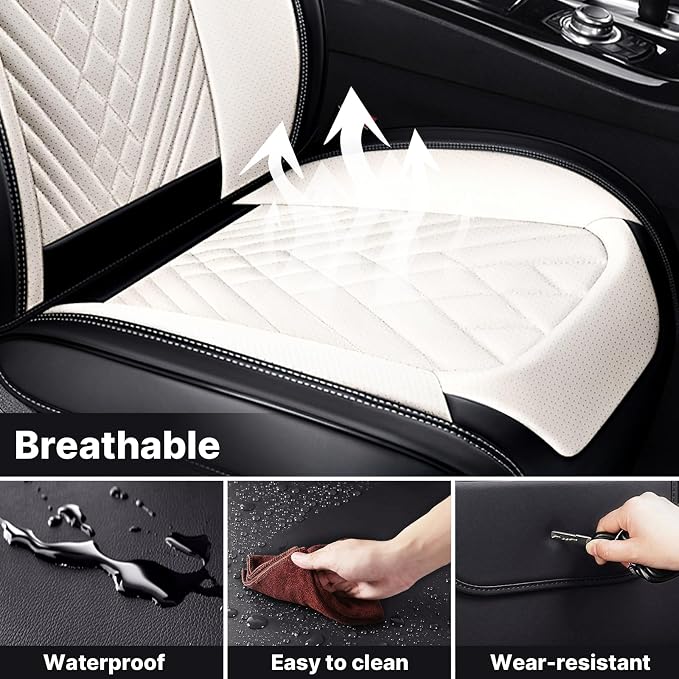 Car Seat Covers, Waterproof Nappa Leather Automotive Seat Covers Full Set - Image 5