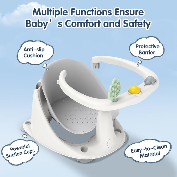 Baby Bath Seat for Babies 6 Months & Up, Non-Slip Bath Seats for Babies Sitting - Image 2