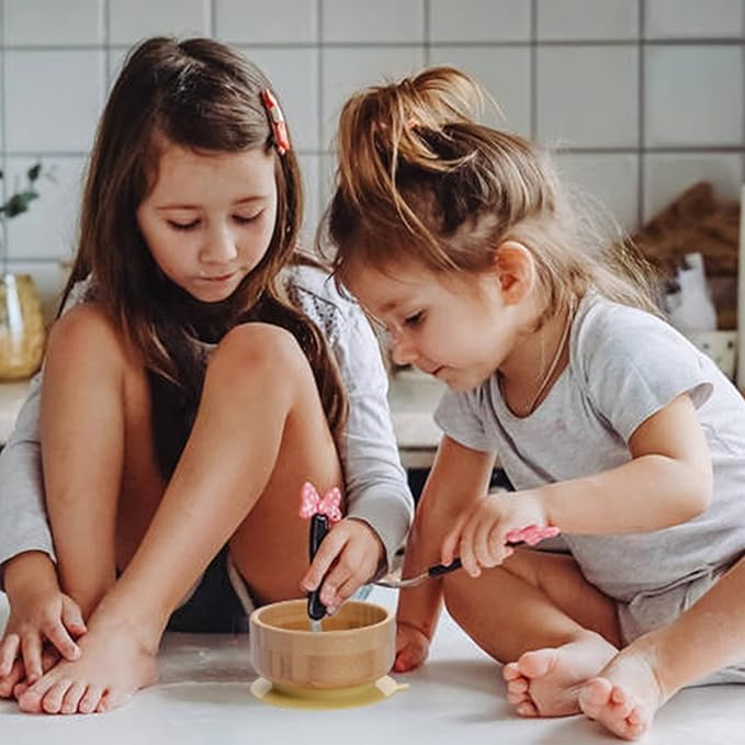 Baby Bamboo Bowls with Suction and Matching Spoon Set - Image 7