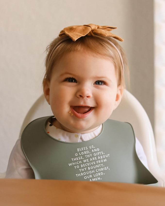 Be A Heart Silicone Baby Bibs, Adjustable Waterproof Bibs, Meal Blessing Bibs - Image 5