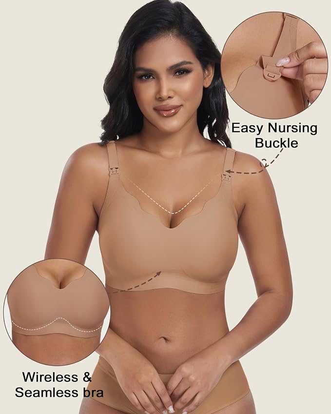 As Fairy Wireless Seamless Pumping Bra Hands Free Nursing Bra Wirefree Comfort - Image 4