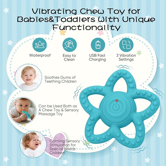 Vibrating Sensory Chew Toy, Teether Teething Toys - Image 2