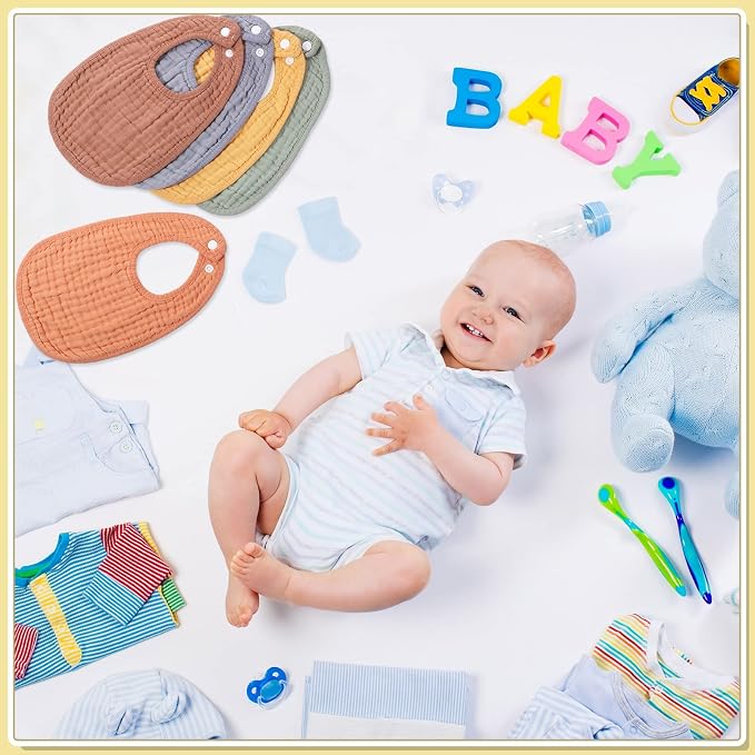 Frienda 8 Pcs Muslin Baby Bibs Cotton Bandana Drool Bibs Bulk - Image 7
