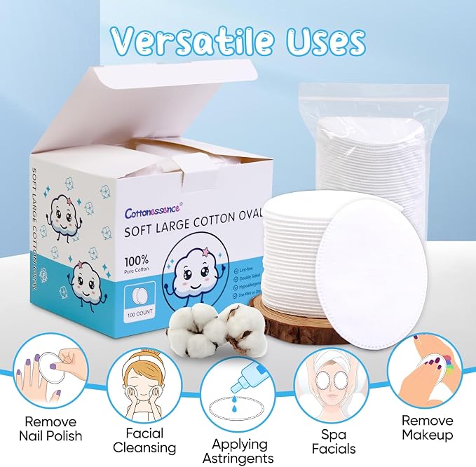 Oval Cotton Pads- 100% Pure Cotton, Gentle Enough - Image 6