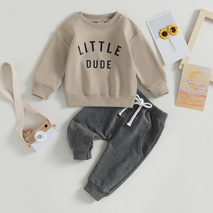 Toddler Baby Boy Clothes Solid Color Long Sleeve Crewneck Sweatshirt Top Casual - Image 3