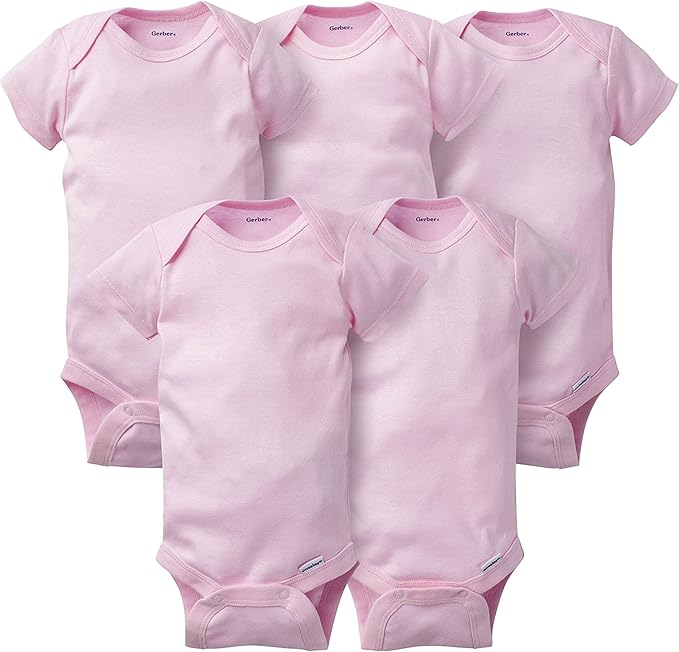 Gerber baby-girls 5-pack Solid Onesies Bodysuits by Gerber