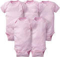 Gerber baby-girls 5-pack Solid Onesies Bodysuits by Gerber